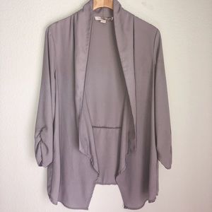 F21 | Dusty Grey Waterfall Cardigan